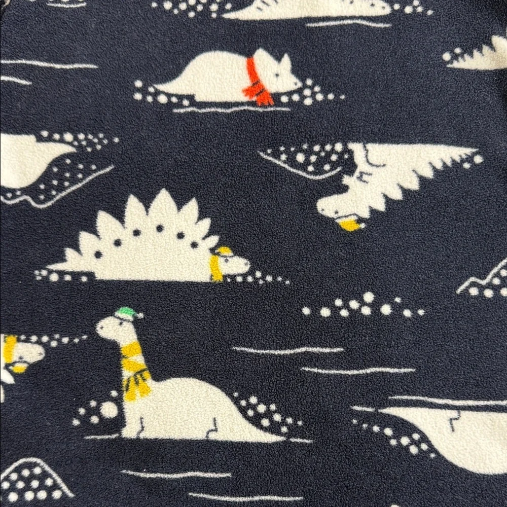Carters Onesie Pajamas, Blue White Dinosaur, Grip Feet, Fleece, PJs, Boys 18 Mo - Picture 5 of 8
